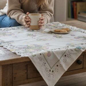 Floral Embroidered Lace coffee table Tablecloth